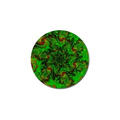 Art Artwork Fractal Digital Art Green Golf Ball Marker by Pakrebo