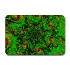 Art Artwork Fractal Digital Art Green Small Doormat  by Pakrebo