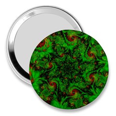 Art Artwork Fractal Digital Art Green 3  Handbag Mirrors by Pakrebo