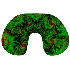 Art Artwork Fractal Digital Art Green Travel Neck Pillow by Pakrebo