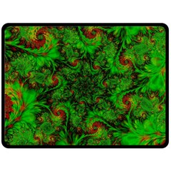 Art Artwork Fractal Digital Art Green Double Sided Fleece Blanket (large)  by Pakrebo