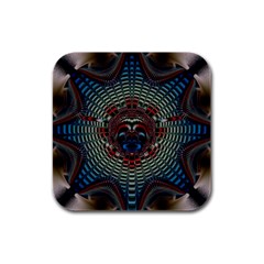 Abstract Abstract Art Artwork Star Rubber Square Coaster (4 Pack)  by Pakrebo