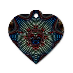 Abstract Abstract Art Artwork Star Dog Tag Heart (one Side) by Pakrebo