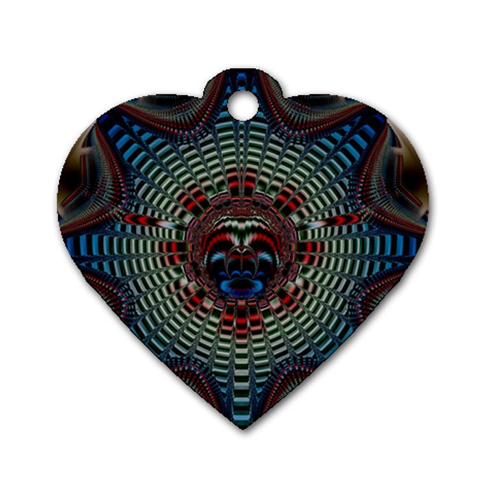 Abstract Abstract Art Artwork Star Dog Tag Heart (Two Sides)