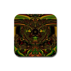 Fractal Art Artwork Design Rubber Square Coaster (4 Pack)  by Pakrebo