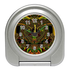 Fractal Art Artwork Design Travel Alarm Clock by Pakrebo