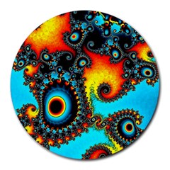 Artwork Fractal Digital Art Round Mousepads by Pakrebo