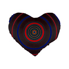 Art Design Fractal Circle Standard 16  Premium Flano Heart Shape Cushions by Pakrebo