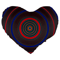 Art Design Fractal Circle Large 19  Premium Flano Heart Shape Cushions by Pakrebo