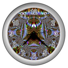 Art Artwork Fractal Digital Art Wall Clock (silver) by Pakrebo