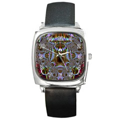 Art Artwork Fractal Digital Art Square Metal Watch by Pakrebo