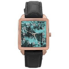 Into The Forest 16 Rose Gold Leather Watch  by impacteesstreetweartwo