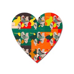 Retro Colors Texture                      Magnet (heart) by LalyLauraFLM