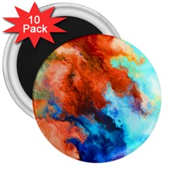 Orange Blue Texture                      3  Magnet (10 Pack) by LalyLauraFLM