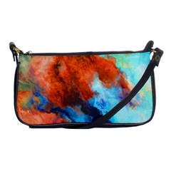 Orange Blue Texture                      Shoulder Clutch Bag by LalyLauraFLM