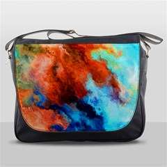 Orange Blue Texture                      Messenger Bag by LalyLauraFLM