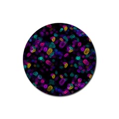 Neon Brushes                      Rubber Round Coaster (4 Pack) by LalyLauraFLM