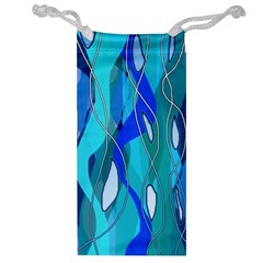 Wavy Blue Jewelry Bag by bloomingvinedesign