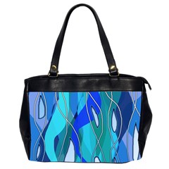 Wavy Blue Oversize Office Handbag (2 Sides) by bloomingvinedesign