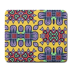 Shapes On A Yellow Background                      Large Mousepad by LalyLauraFLM