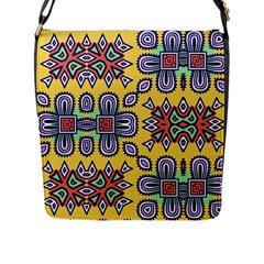 Shapes On A Yellow Background                      Flap Closure Messenger Bag (l) by LalyLauraFLM