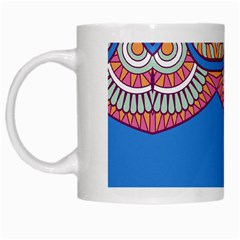 Shapes On A Blue Background                      White Mug by LalyLauraFLM