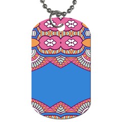 Shapes On A Blue Background                      Dog Tag (one Side) by LalyLauraFLM