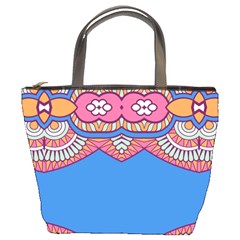 Shapes On A Blue Background                      Bucket Bag by LalyLauraFLM