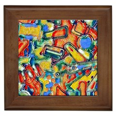 Colorful Painted Shapes                      Framed Tile by LalyLauraFLM