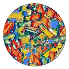 Colorful Painted Shapes                      Magnet 5  (round) by LalyLauraFLM