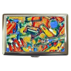 Colorful Painted Shapes                      Cigarette Money Case by LalyLauraFLM