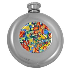 Colorful Painted Shapes                      Hip Flask (5 Oz) by LalyLauraFLM