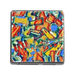 Colorful Painted Shapes                      Memory Card Reader (square) by LalyLauraFLM