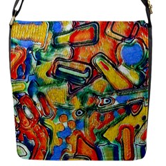 Colorful Painted Shapes                      Flap Closure Messenger Bag (s) by LalyLauraFLM