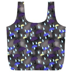 Rain And Umbrellas Full Print Recycle Bag (xl) by bloomingvinedesign