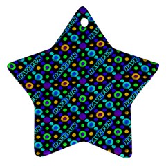 Have Fun Multicolored Text Pattern Ornament (Star)