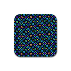 Have Fun Multicolored Text Pattern Rubber Coaster (Square) 