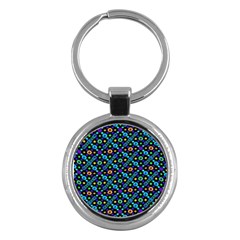 Have Fun Multicolored Text Pattern Key Chain (Round)