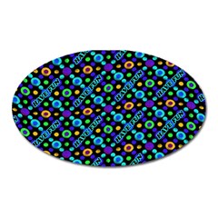 Have Fun Multicolored Text Pattern Oval Magnet