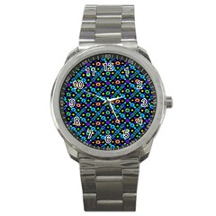 Have Fun Multicolored Text Pattern Sport Metal Watch