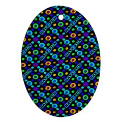 Have Fun Multicolored Text Pattern Oval Ornament (Two Sides)