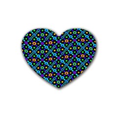 Have Fun Multicolored Text Pattern Heart Coaster (4 pack) 