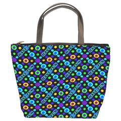 Have Fun Multicolored Text Pattern Bucket Bag