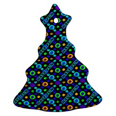 Have Fun Multicolored Text Pattern Christmas Tree Ornament (Two Sides)