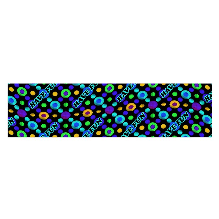 Have Fun Multicolored Text Pattern Satin Scarf (Oblong)