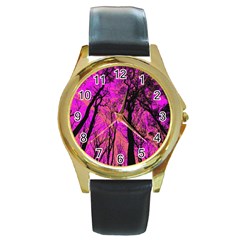 Into The Forest 2 Round Gold Metal Watch