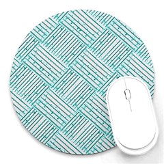 Wood Texture Diagonal Pastel Blue Round Mousepads by Mariart