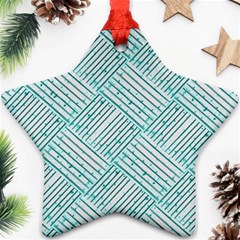 Wood Texture Diagonal Pastel Blue Ornament (star) by Mariart