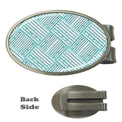 Wood Texture Diagonal Pastel Blue Money Clips (oval)  by Mariart