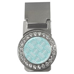 Wood Texture Diagonal Pastel Blue Money Clips (cz)  by Mariart